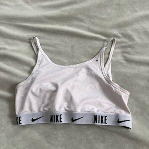 Nike Cream Sports Bra with Logo Band